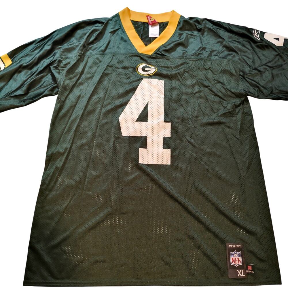 Reebok NFL Green Bay Packers Brett Favre 4 Football Jersey Mens XL Vintage Green